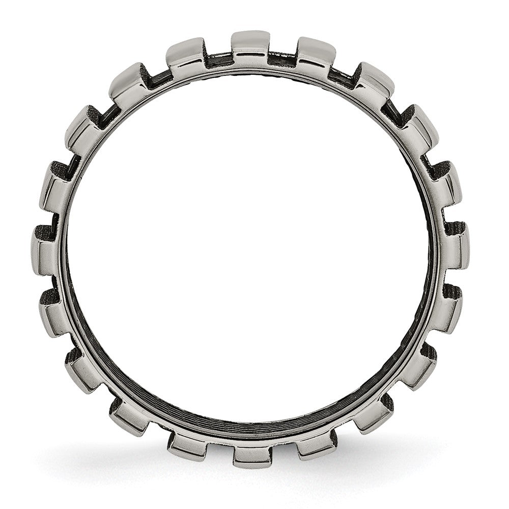 Titanium Polished w/Black IP-plated Wire 6mm Band