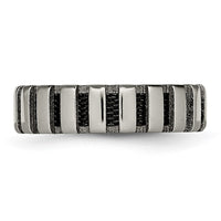 Titanium Polished w/Black IP-plated Wire 6mm Band