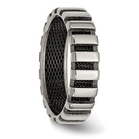 Titanium Polished w/Black IP-plated Wire 6mm Band