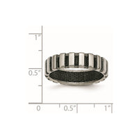 Titanium Polished w/Black IP-plated Wire 6mm Band