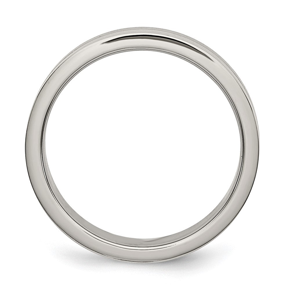 Titanium Brushed and Polished 4mm Grooved Band