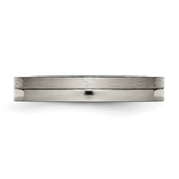 Titanium Brushed and Polished 4mm Grooved Band