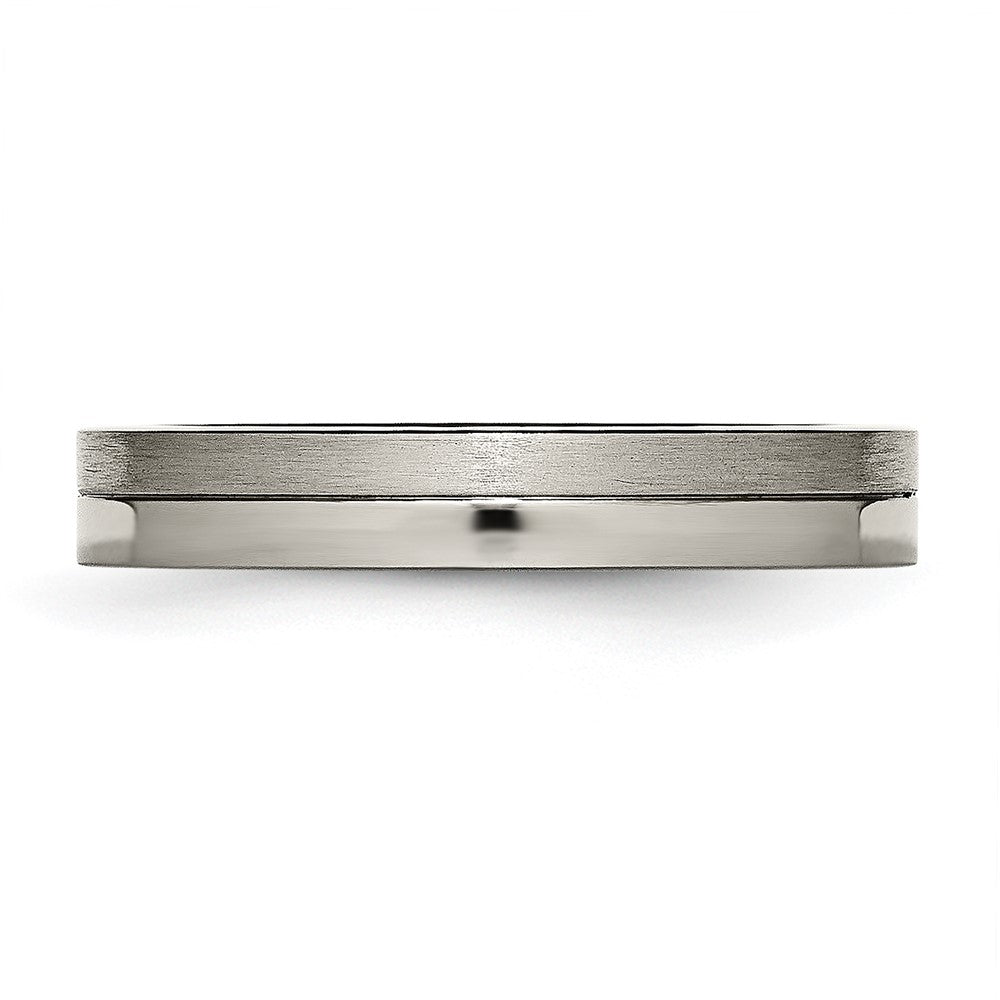 Titanium Brushed and Polished 4mm Grooved Band