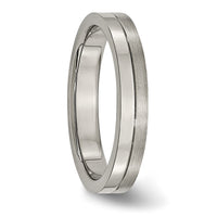 Titanium Brushed and Polished 4mm Grooved Band