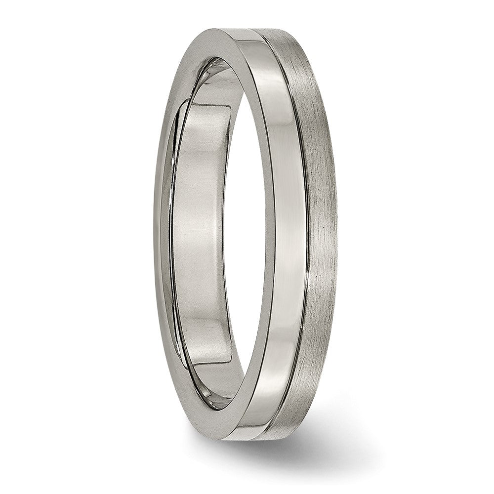 Titanium Brushed and Polished 4mm Grooved Band