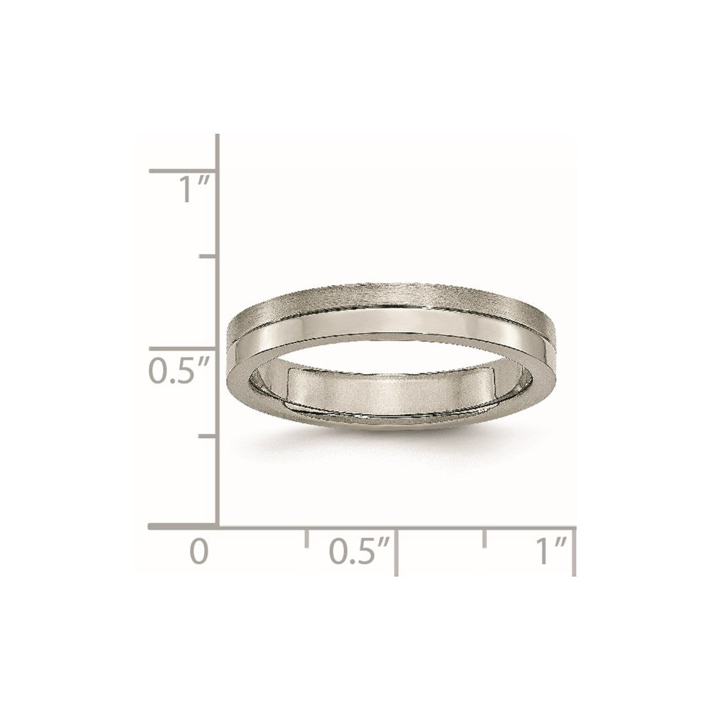 Titanium Brushed and Polished 4mm Grooved Band