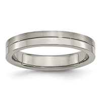Titanium Brushed and Polished 4mm Grooved Band