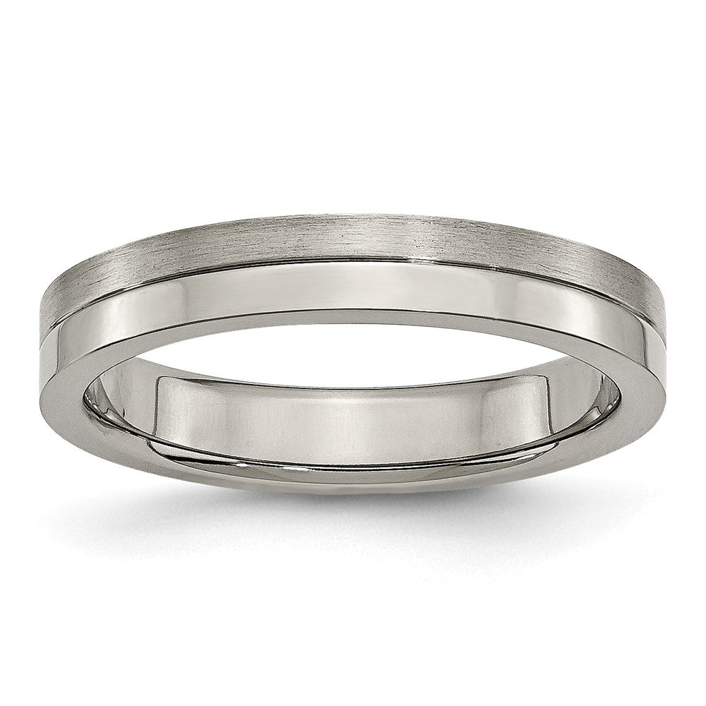 Titanium Brushed and Polished 4mm Grooved Band