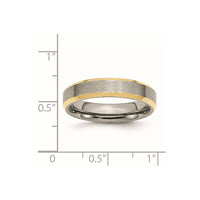 Titanium Brushed Yellow IP-plated 5mm Beveled Edge Band
