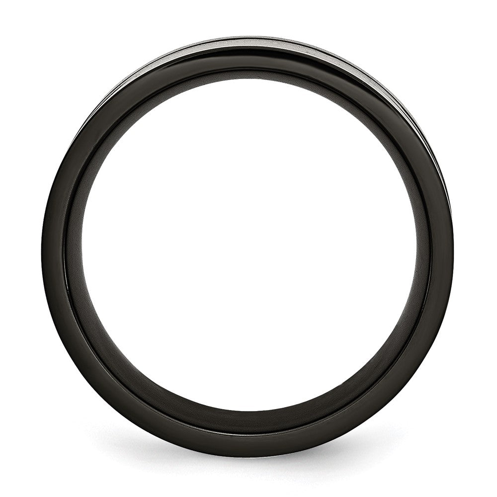 Titanium Polished Black IP-plated w/Carbon Fiber Inlay 9mm Band