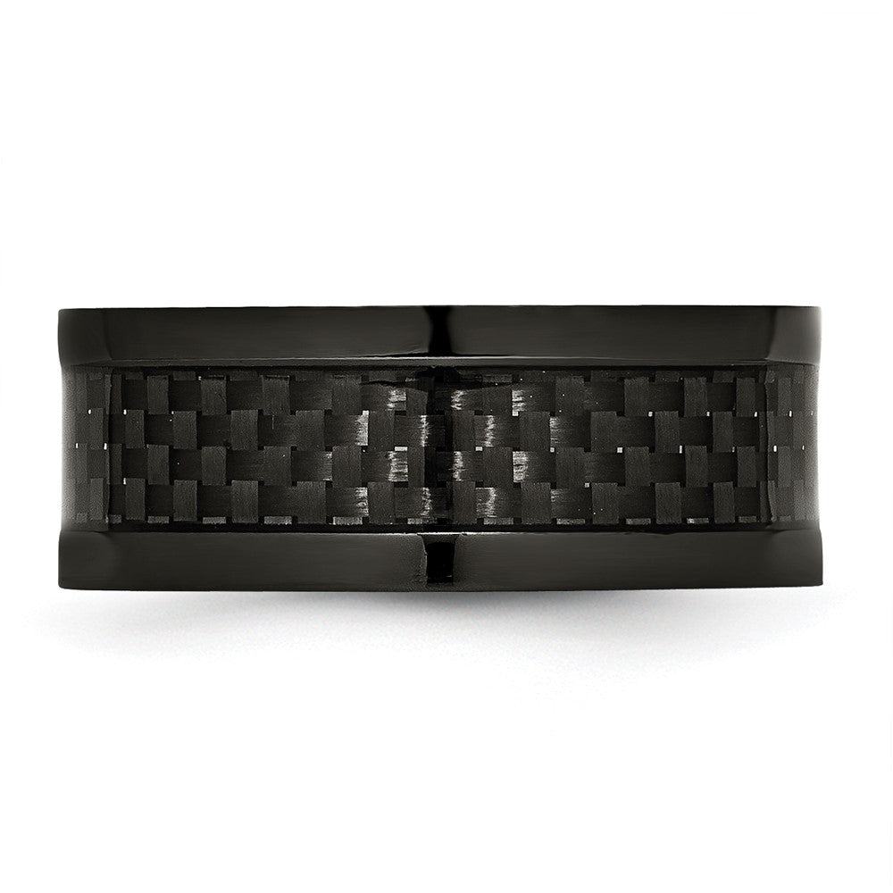 Titanium Polished Black IP-plated w/Carbon Fiber Inlay 9mm Band