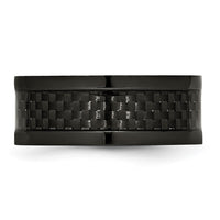 Titanium Polished Black IP-plated w/Carbon Fiber Inlay 9mm Band