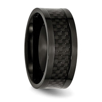 Titanium Polished Black IP-plated w/Carbon Fiber Inlay 9mm Band