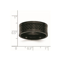 Titanium Polished Black IP-plated w/Carbon Fiber Inlay 9mm Band