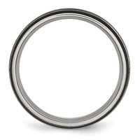 Titanium Polished Black IP-plated 6mm Grooved Band