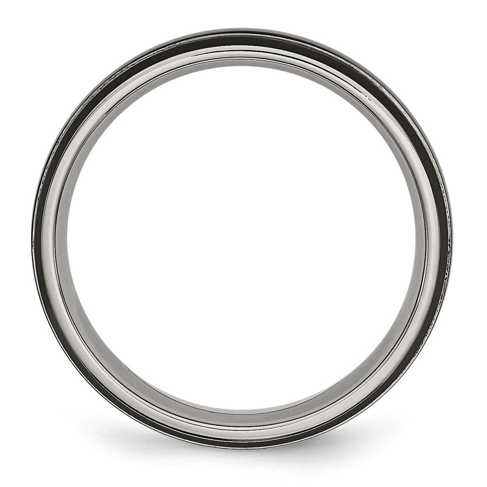 Titanium Polished Black IP-plated 6mm Grooved Band