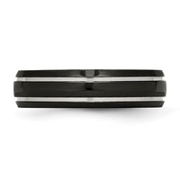 Titanium Polished Black IP-plated 6mm Grooved Band