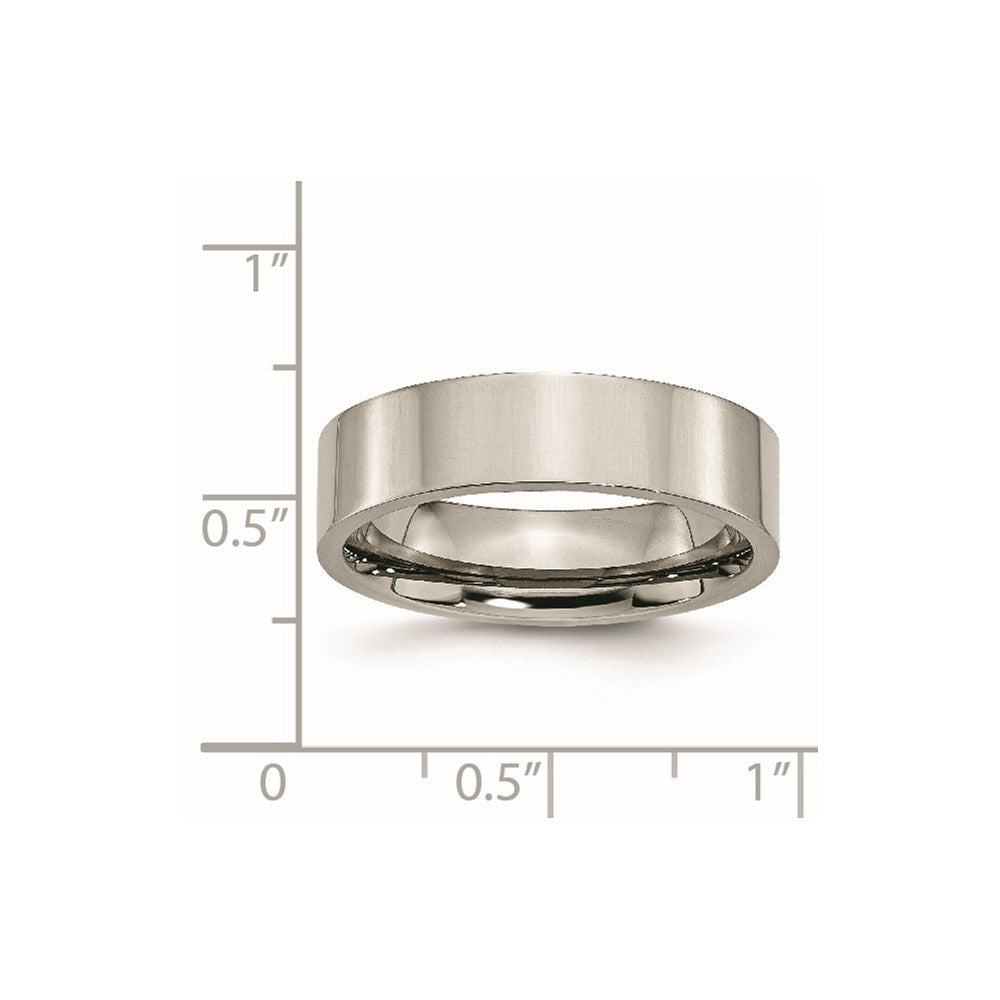 Titanium Polished 6mm Flat Band