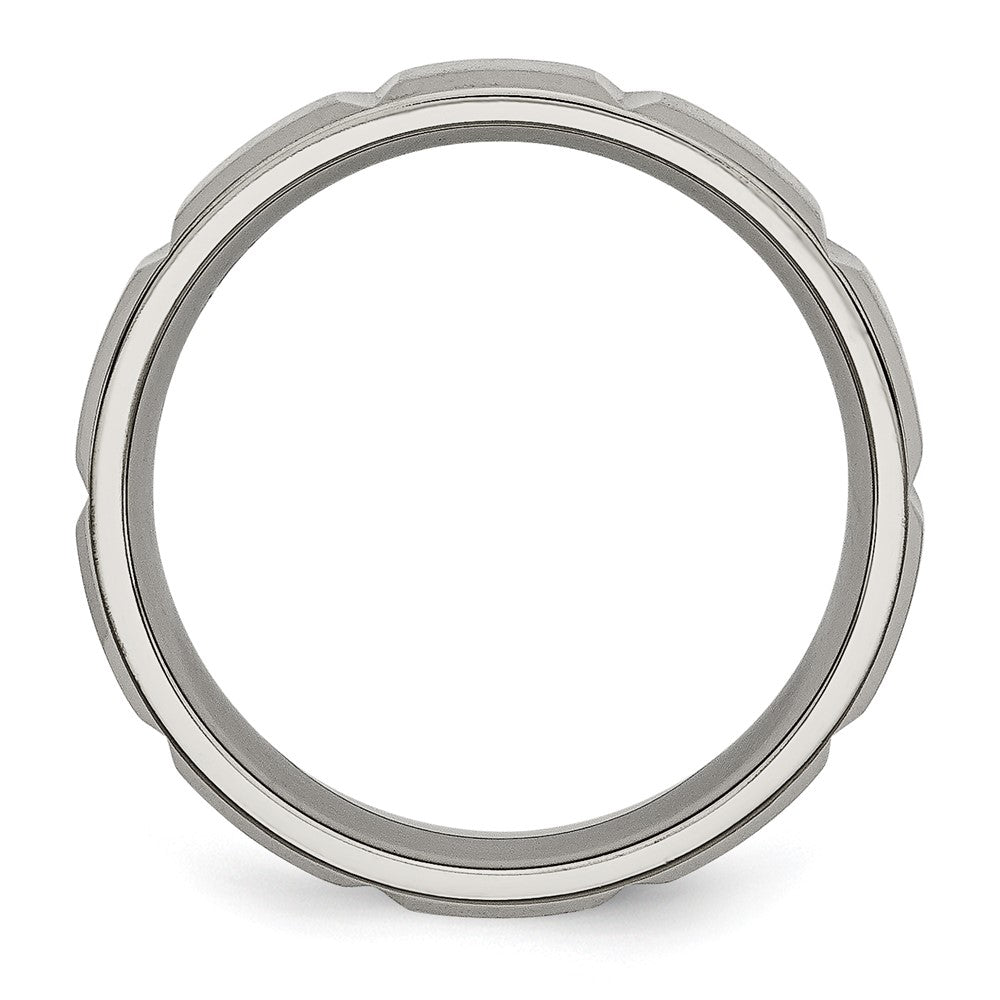 Titanium Satin and Polished 6mm Grooved Band