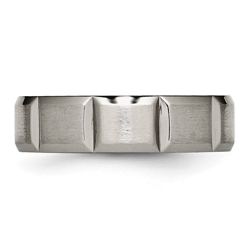 Titanium Satin and Polished 6mm Grooved Band