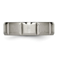 Titanium Satin and Polished 6mm Grooved Band