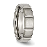 Titanium Satin and Polished 6mm Grooved Band