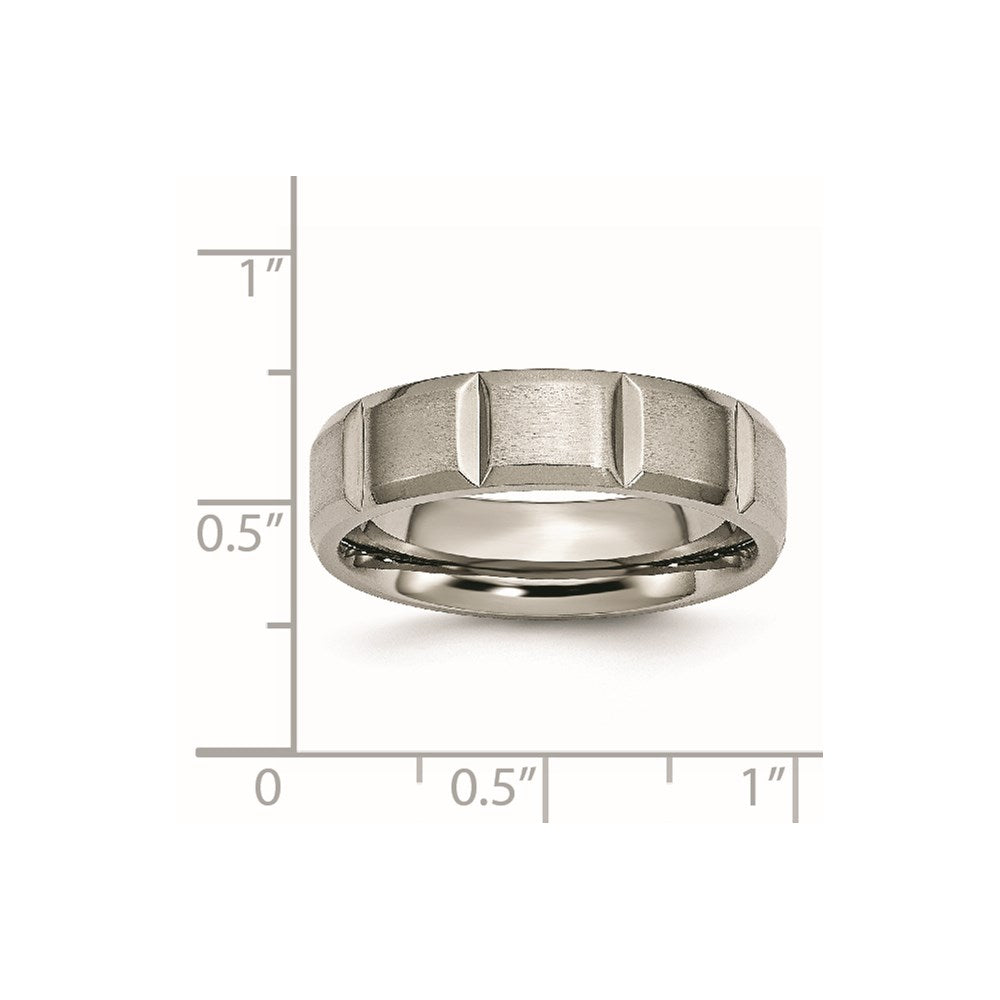 Titanium Satin and Polished 6mm Grooved Band