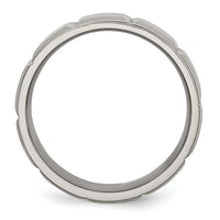 Titanium Satin and Polished 8mm Grooved Band