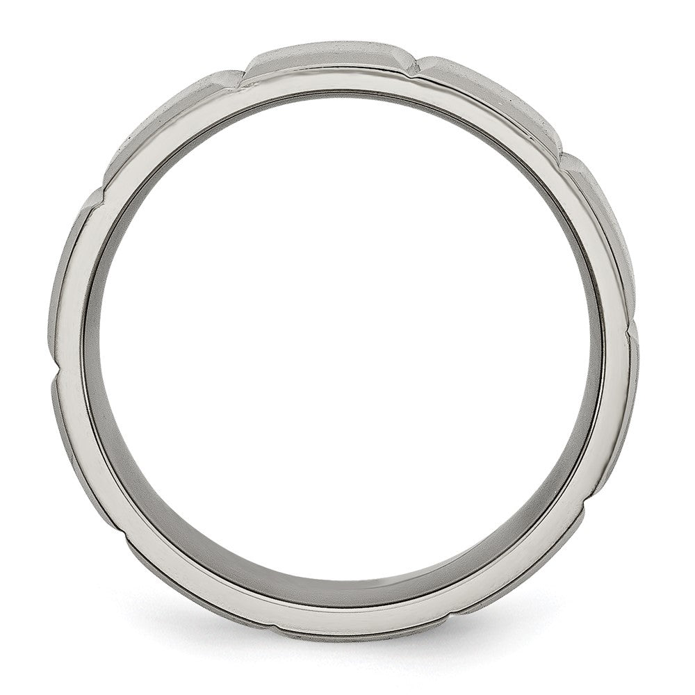 Titanium Satin and Polished 8mm Grooved Band