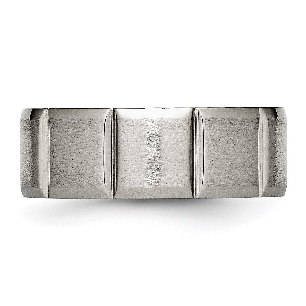 Titanium Satin and Polished 8mm Grooved Band