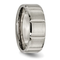 Titanium Satin and Polished 8mm Grooved Band
