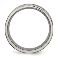 Titanium Polished/Satin 8mm Grooved & Notched Band