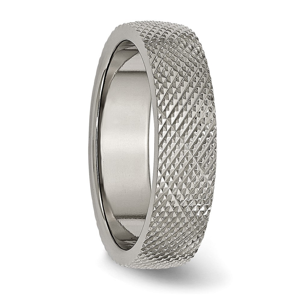 Titanium Polished and Textured 6mm Band