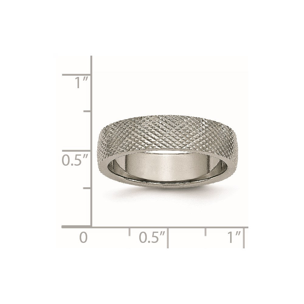 Titanium Polished and Textured 6mm Band