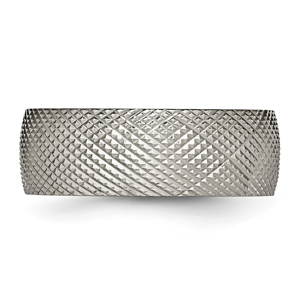Titanium Polished and Textured 8mm Band