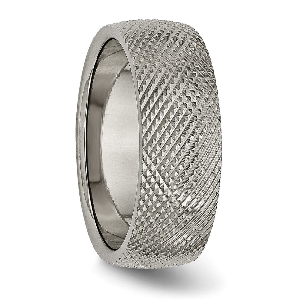 Titanium Polished and Textured 8mm Band