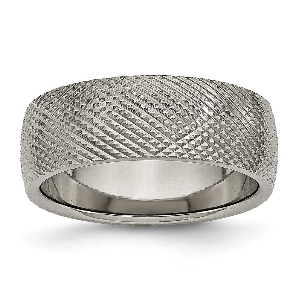 Titanium Polished and Textured 8mm Band
