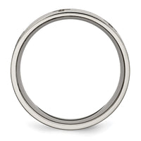 Titanium Brushed Cross Laser Design 8mm Flat Band