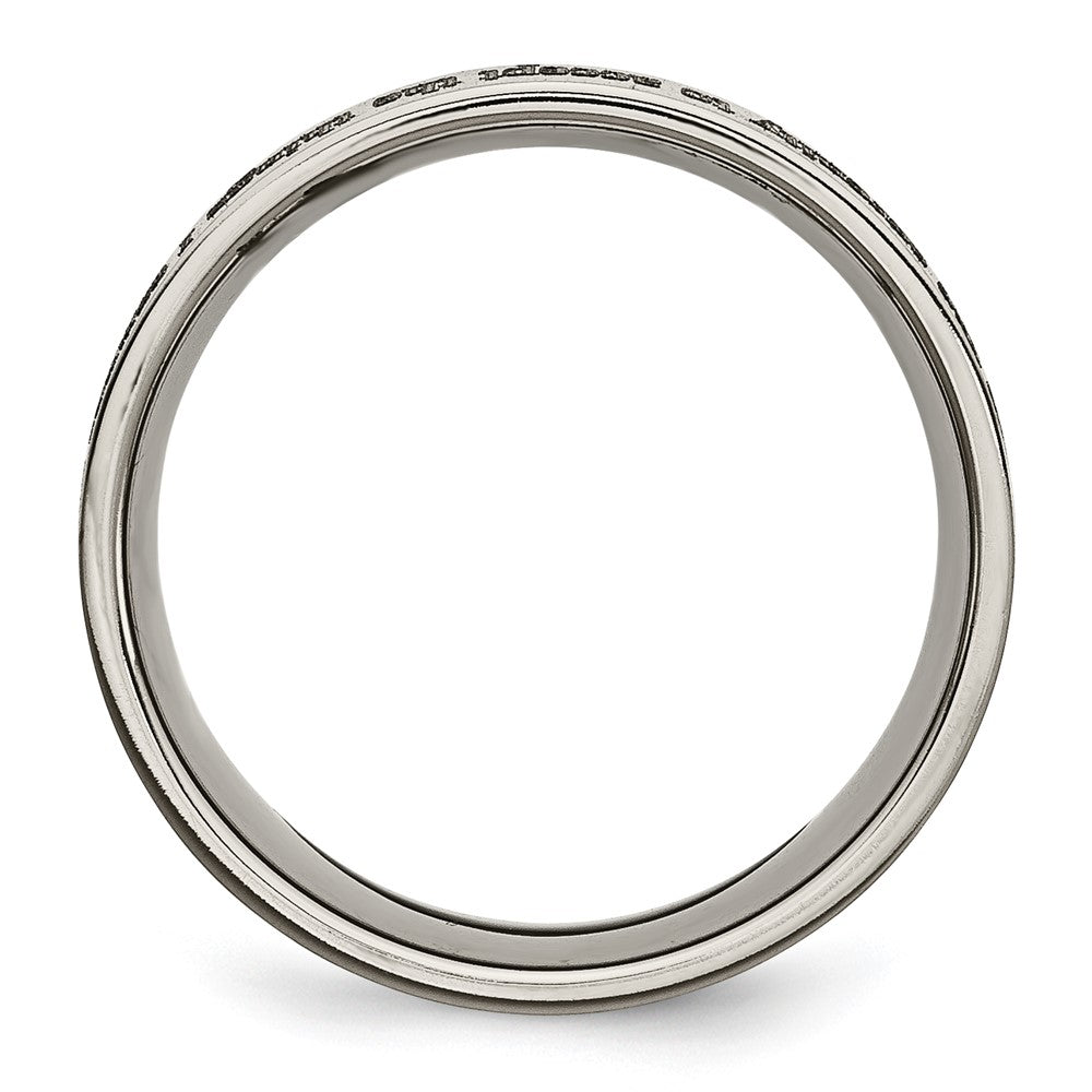 Titanium Brushed Serenity Prayer Laser Design 8mm Flat Band