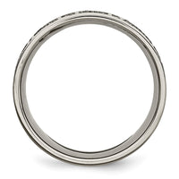 Titanium Brushed Serenity Prayer Laser Design 8mm Flat Band