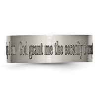 Titanium Brushed Serenity Prayer Laser Design 8mm Flat Band
