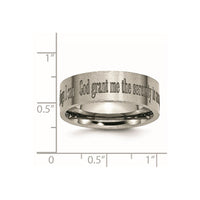 Titanium Brushed Serenity Prayer Laser Design 8mm Flat Band