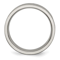 Titanium Brushed Black Enamel 6mm Flat Band