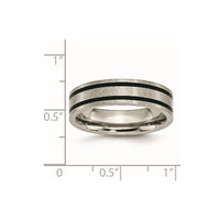 Titanium Brushed Black Enamel 6mm Flat Band