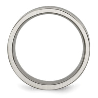 Titanium Satin and Polished Black Enamel Striped 8mm Flat Band