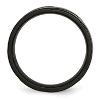 Titanium Brushed and Polished Black IP-plated Swirl Design 6mm Band