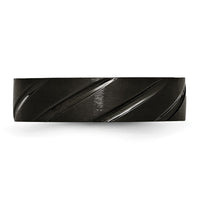 Titanium Brushed and Polished Black IP-plated Swirl Design 6mm Band