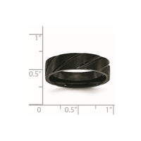 Titanium Brushed and Polished Black IP-plated Swirl Design 6mm Band