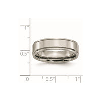 Titanium Polished 6mm Ridged Edge Band