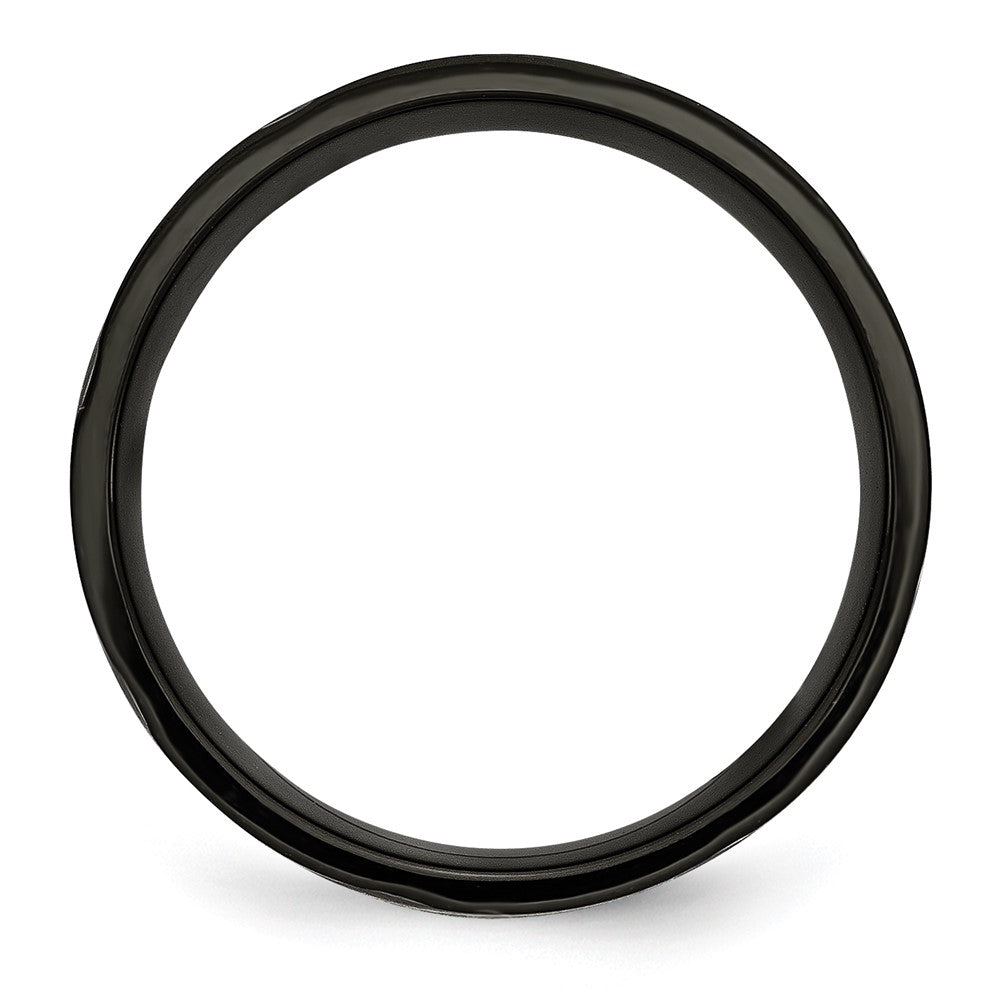 Titanium Brushed and Polished Black IP-plated Swirl Design 8mm Band